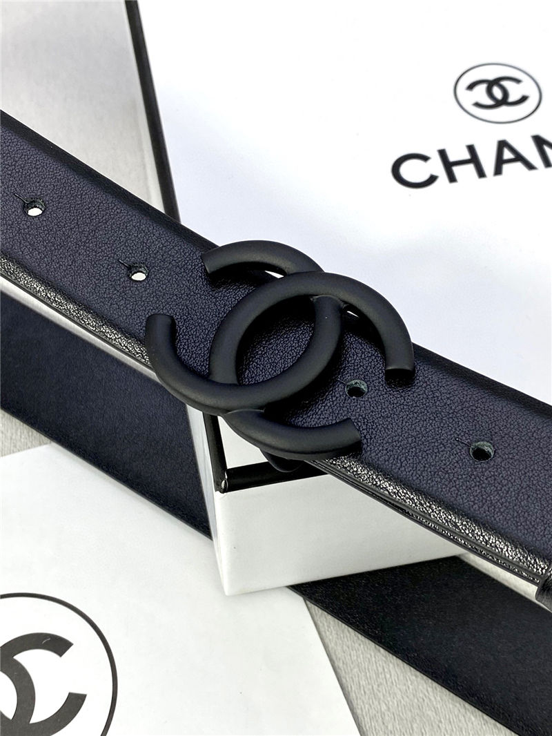 Chanel BELT Calfskin 30MM 2-1102 Black 2022 High