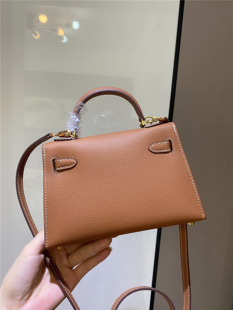 Hermes Kelly Mini II Bag Epsom Leather In Gold CTN High