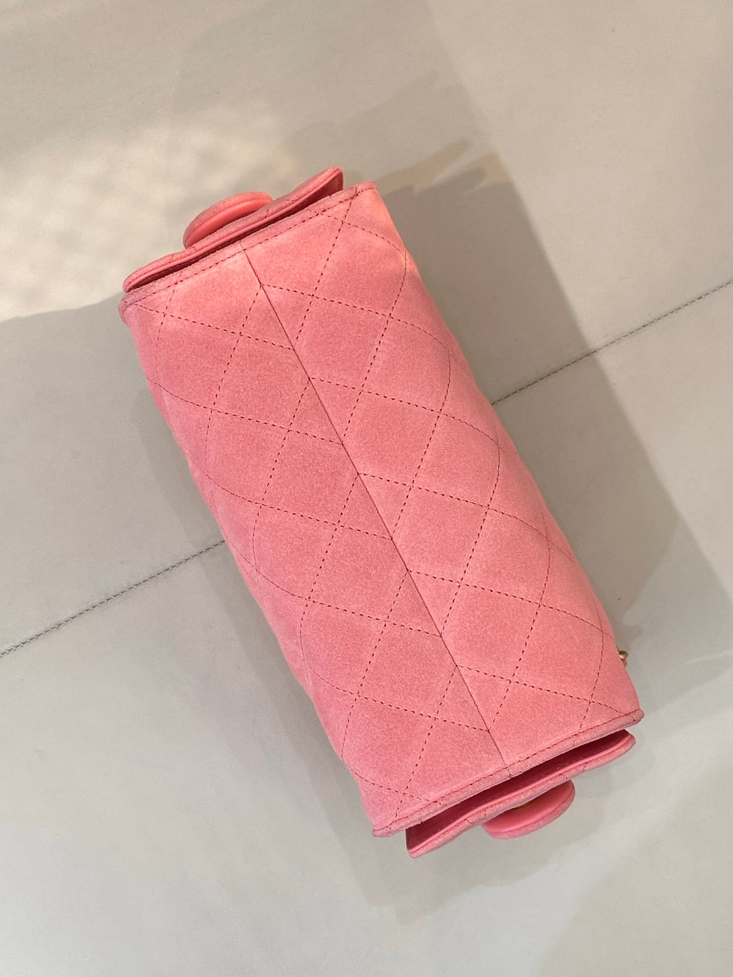 CHANEL 25 Mini Handbag AS5631 Suede &Gold-tone Metal Pink TOP