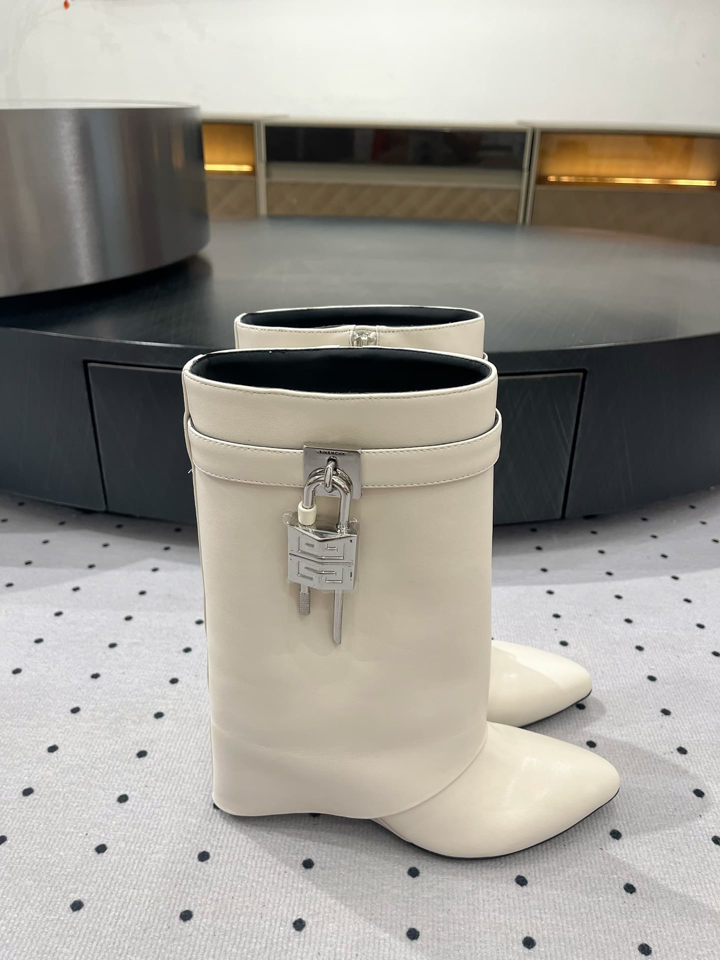 Givenchy Calfskin Shark Lock Ankle Boots Shoes Women