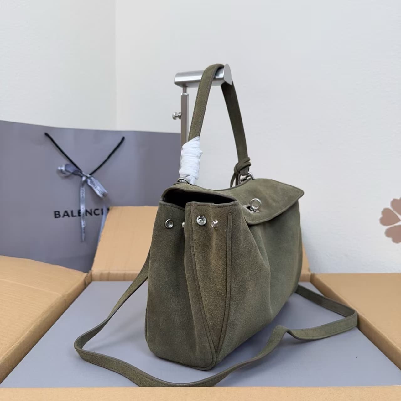 Balenciaga Small Women's Rodeo Suede Handbag 7897792 High