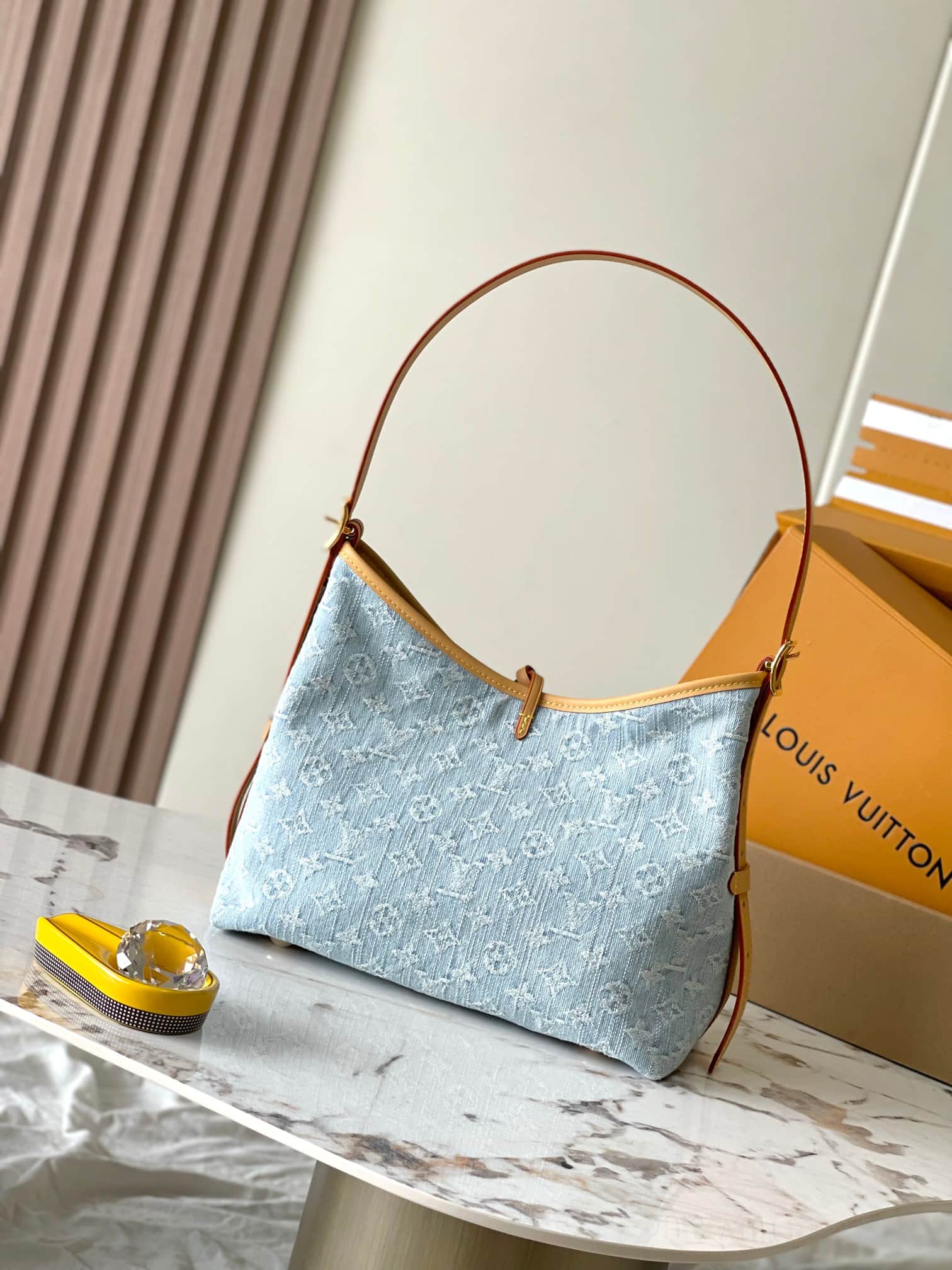 Louis Vuitton CarryAll PM  Monogram Denim Light Blue M11462 TOP