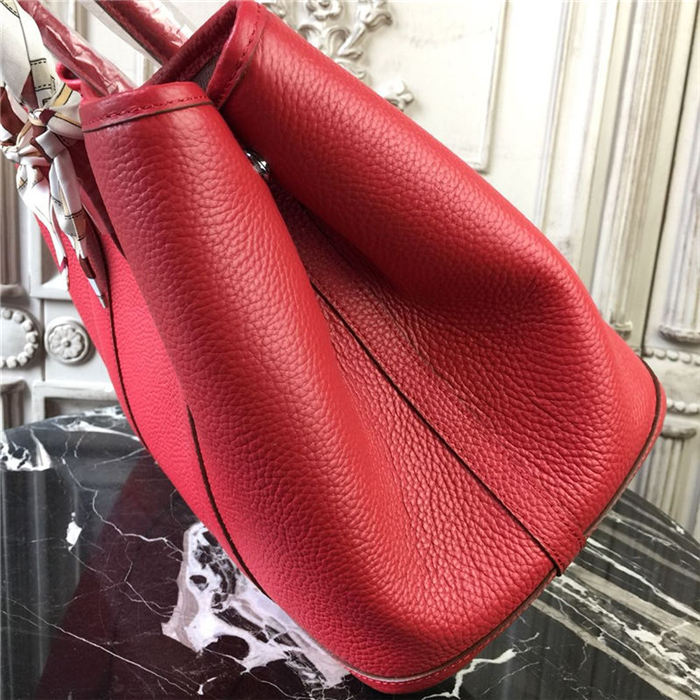 Hermes Garden Party 30/36 Bag Calfskin In Red High