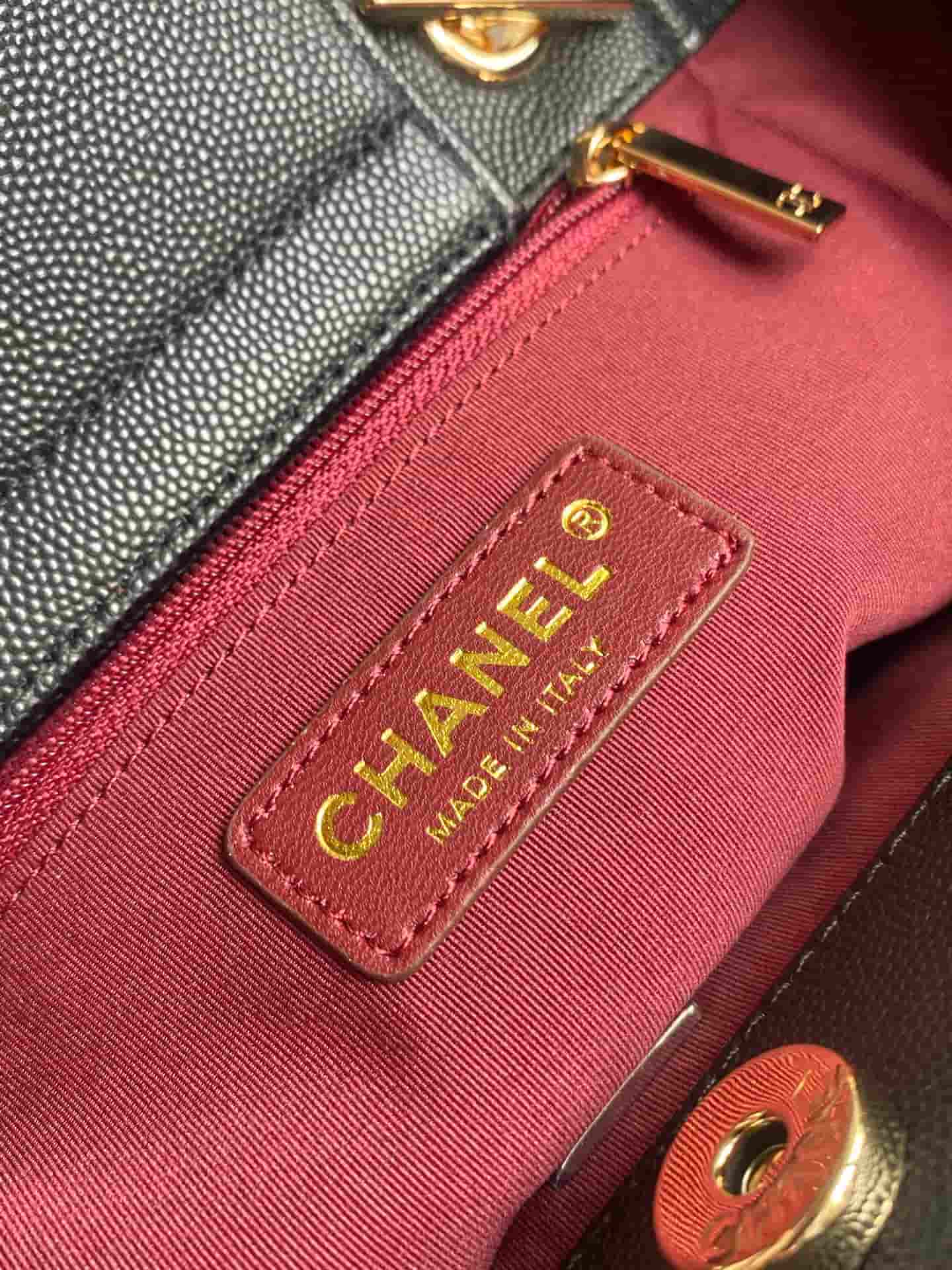 Chanel Tote Bag Grained Calfskin&Gold-Tone Metal Black AS6025 High