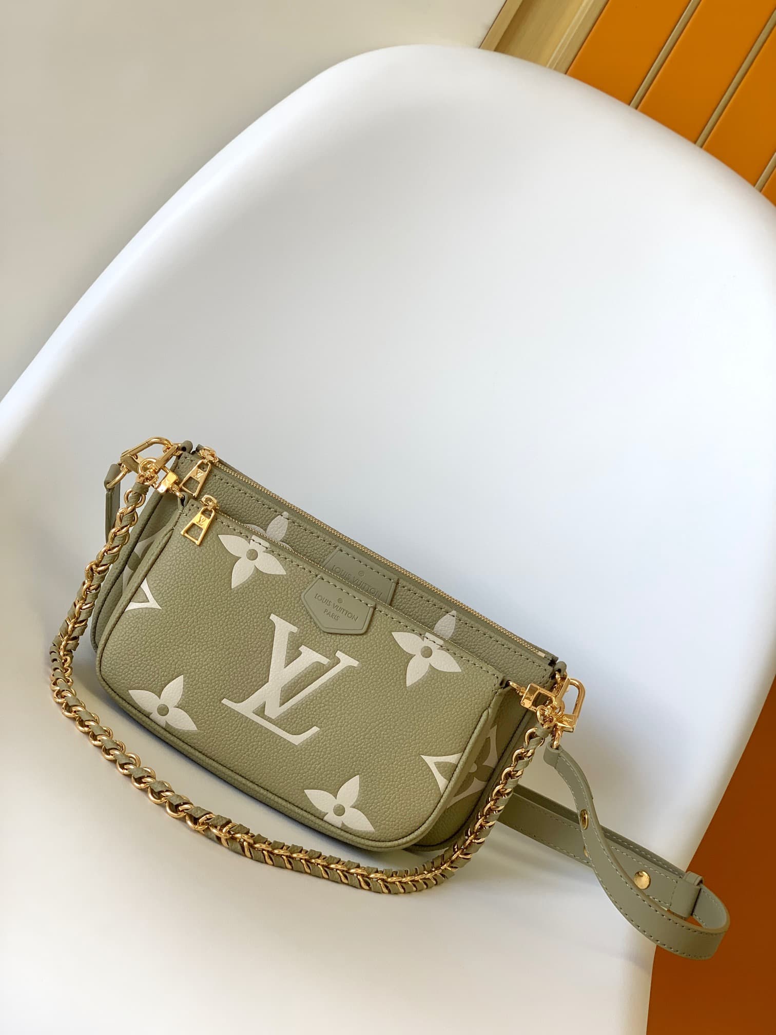 Louis Vuitton Multi Pochette Accessoires Bicolor Empreinte leather M22670 High
