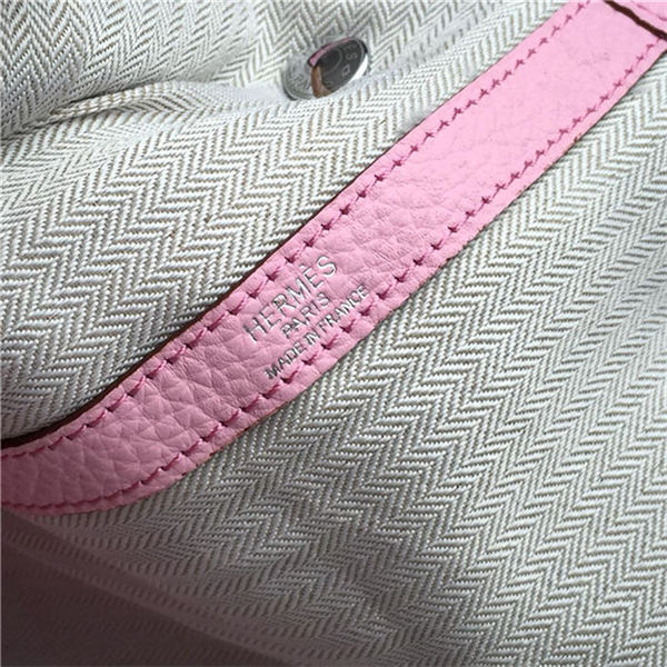 Hermes Garden Party 30/36 Bag Calfskin In Pink High