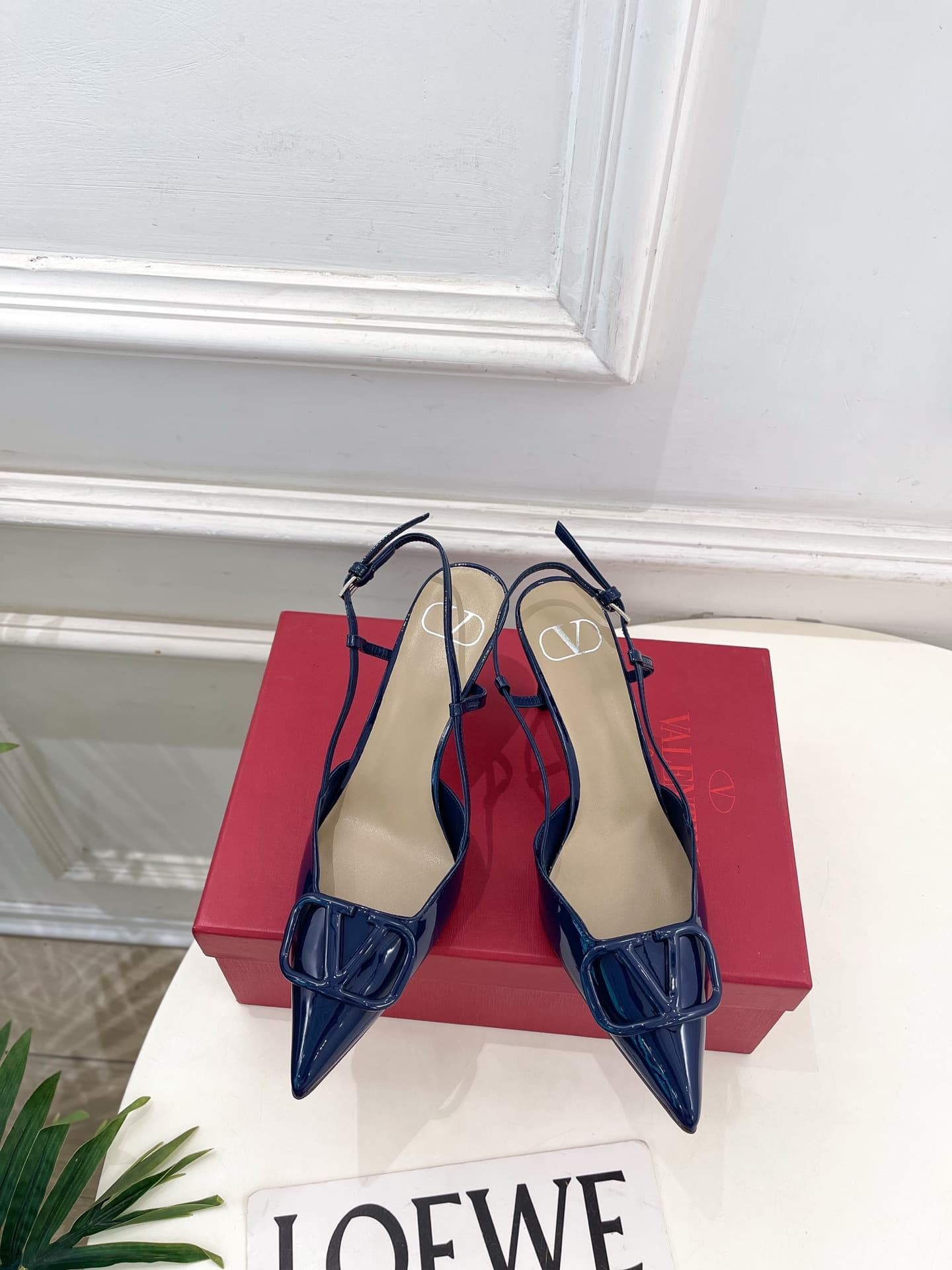 Valentino Garavani VLogo Signature Patent Leather Slingback Pumps