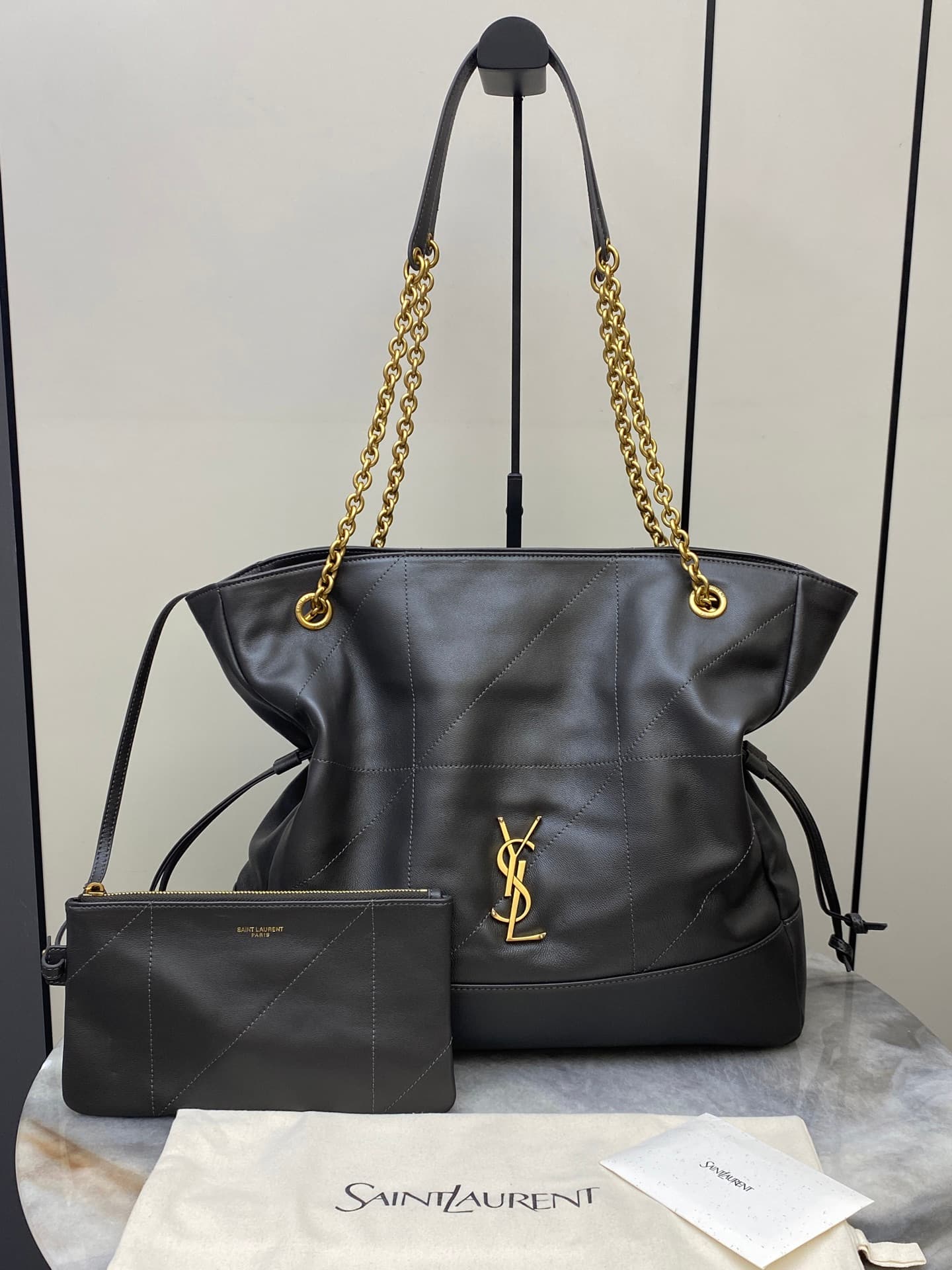 JAMIE SHOPPING in lambskin 809824 GOLDEN LEAF High
