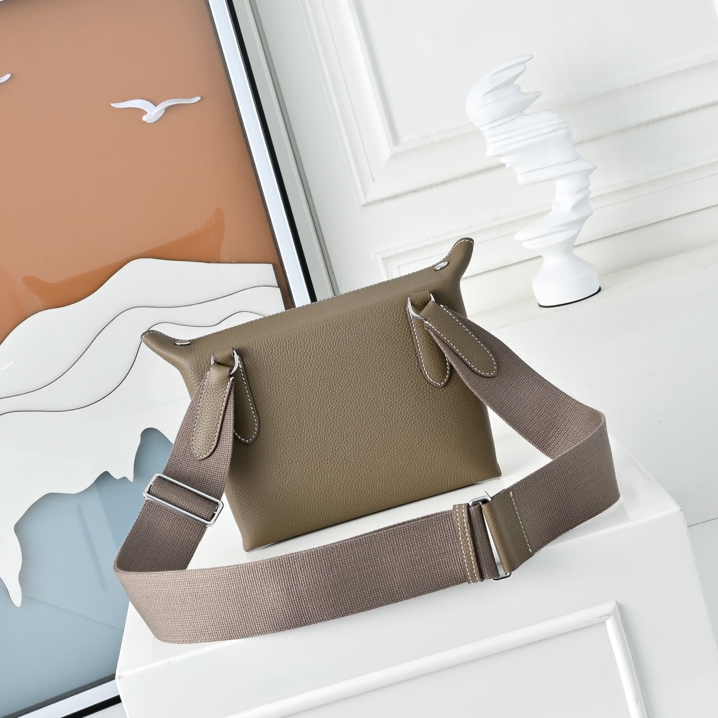 Hermès Videpoches Bag Togo Leather In Tourterelle WAX High