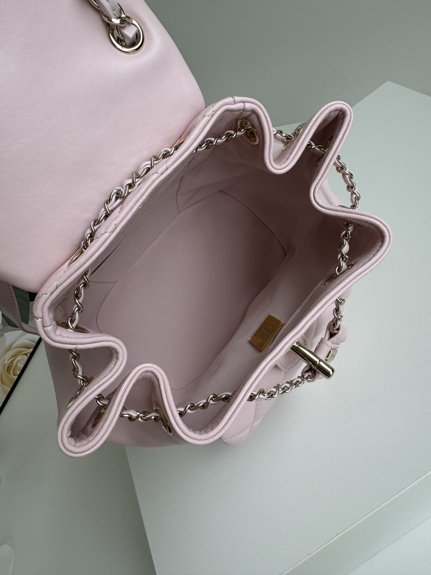 Chanel Small Quilted Duma Backpack Lambskin AS2908 Pink High