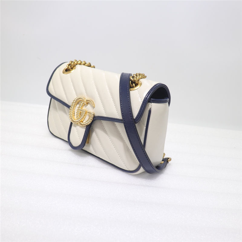 GG Marmont mini matelassé shoulder bag white 446744 High