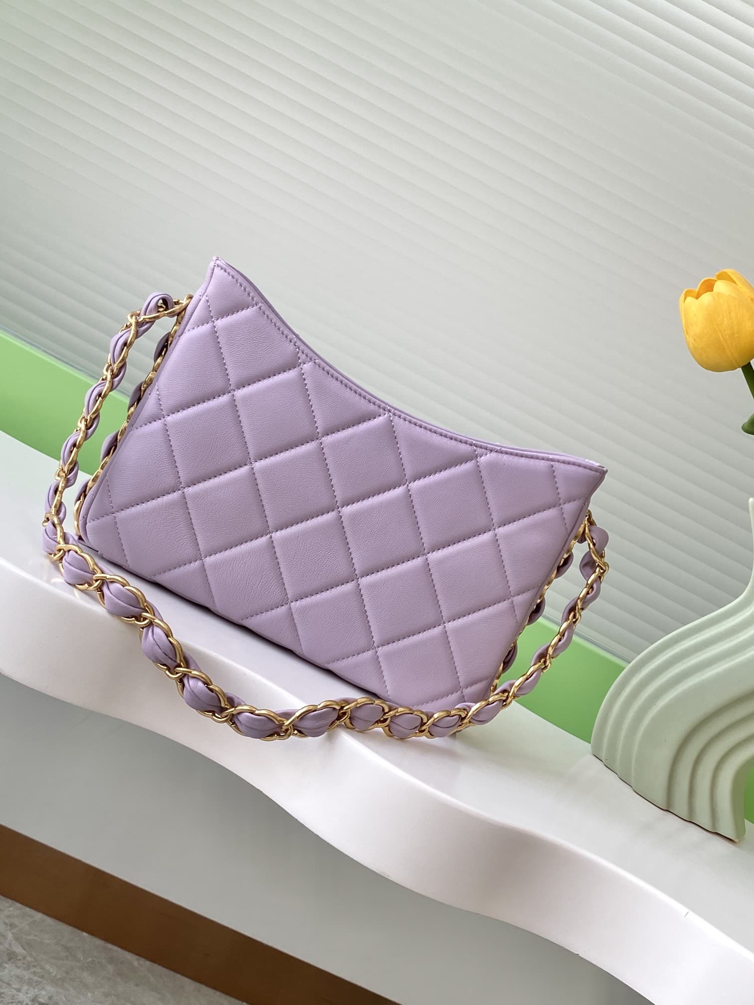 Chanel HOBO HANDBAG AS5177 Lambskin & Gold-Tone Metal Lilac A