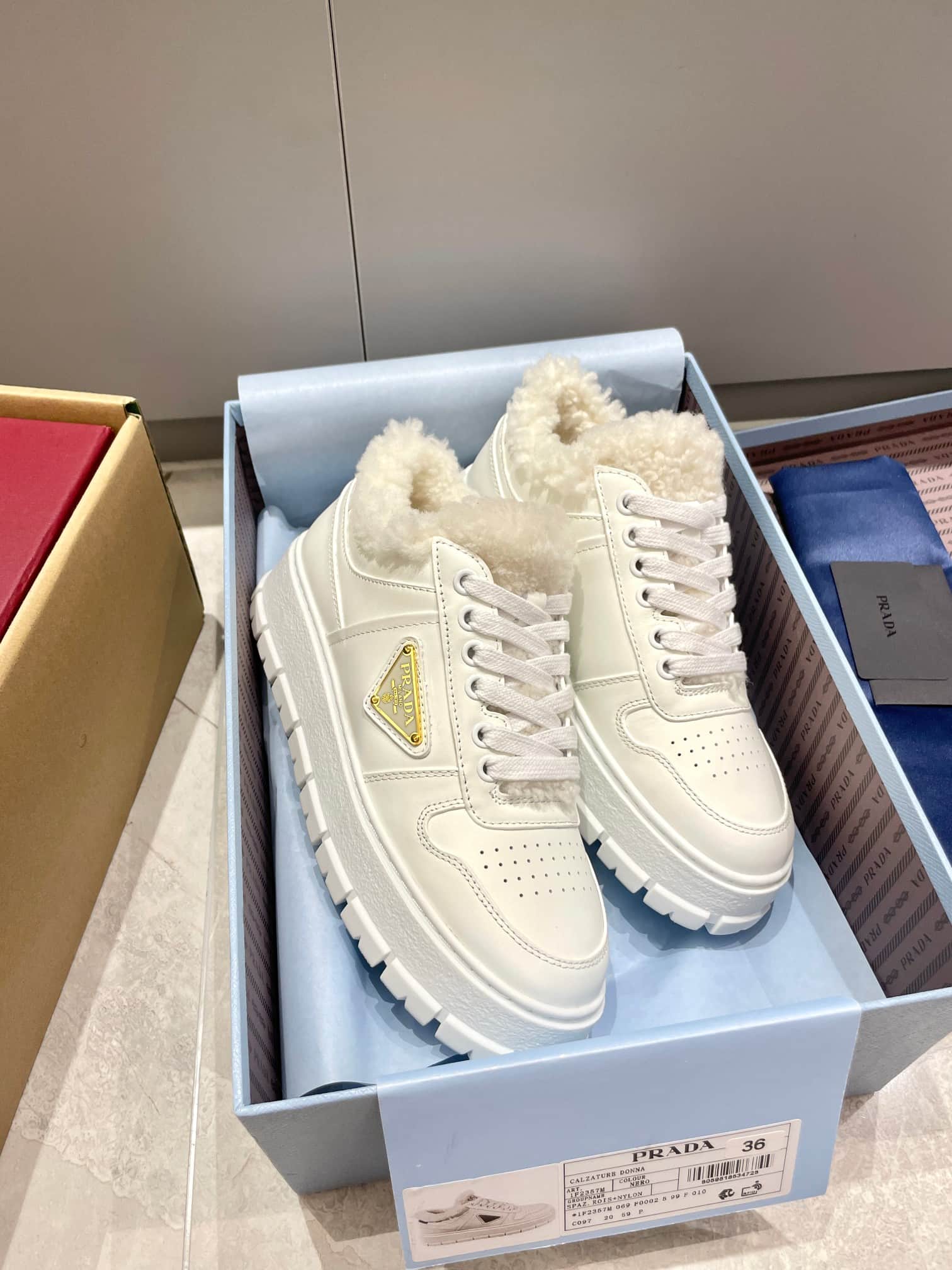 Prada Leather Sneaker Shoes Women