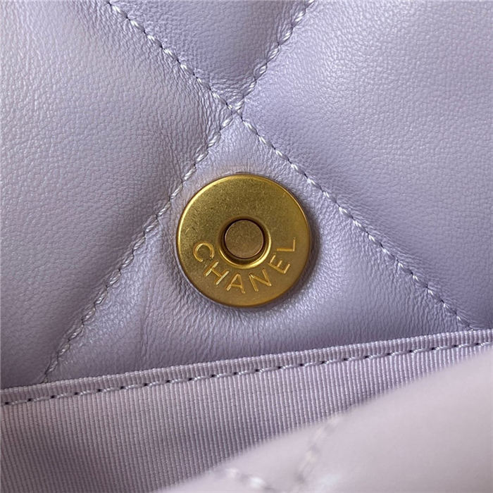 Large Chanel 19 Flap Bag Lambskin Lilac High