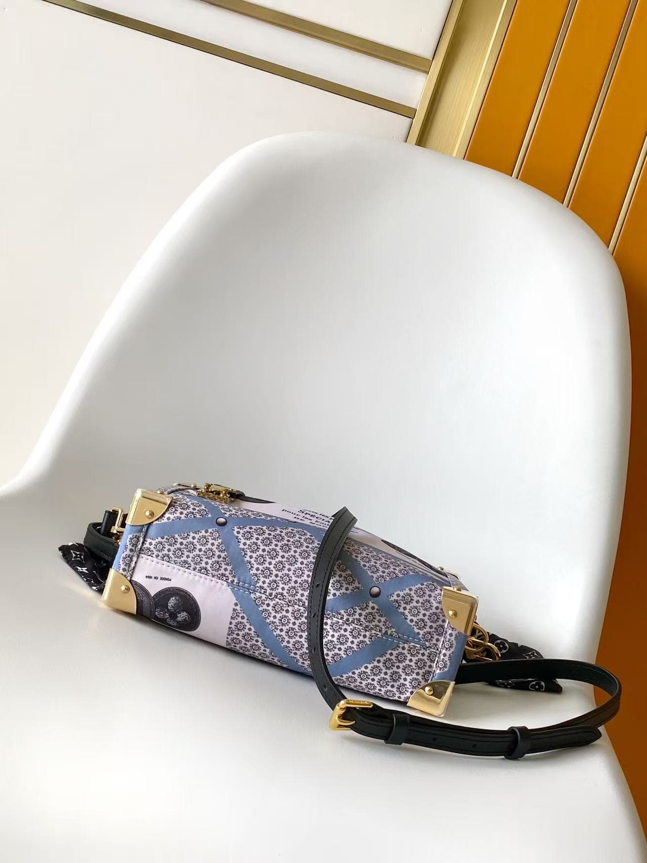 Louis Vuitton Side Trunk MM Beige/Blue M28749 High