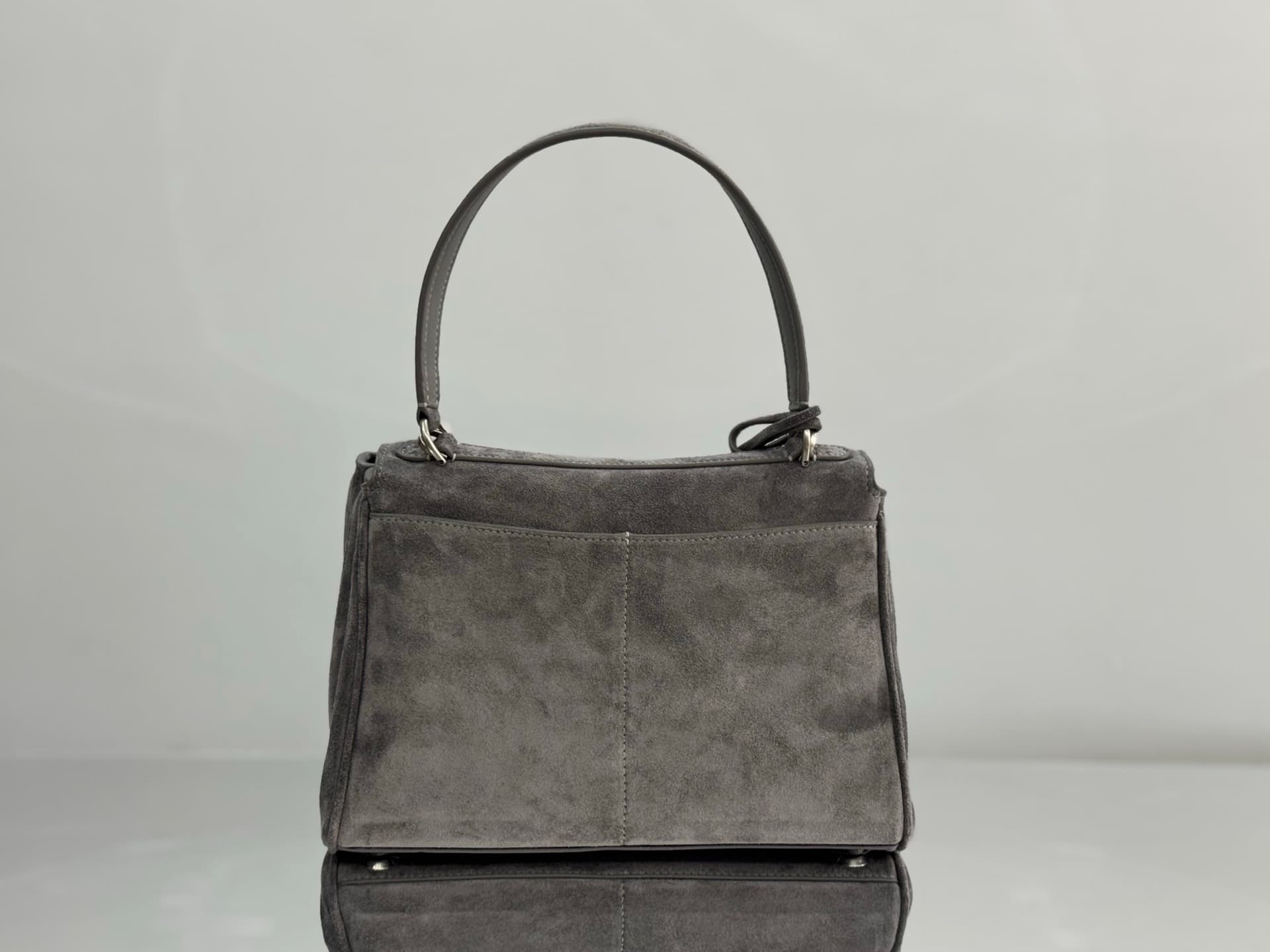 Balenciaga Rodeo Small Bag in Grey Waxed Suede Calfskin With Silver-Tone Metal TOP