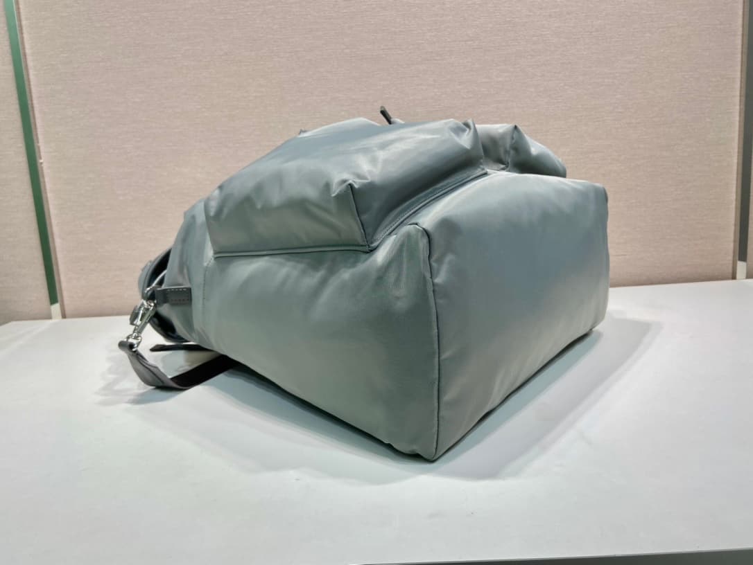Prada Re-Nylon and leather backpack Light Ice Blue 2VZ108 High