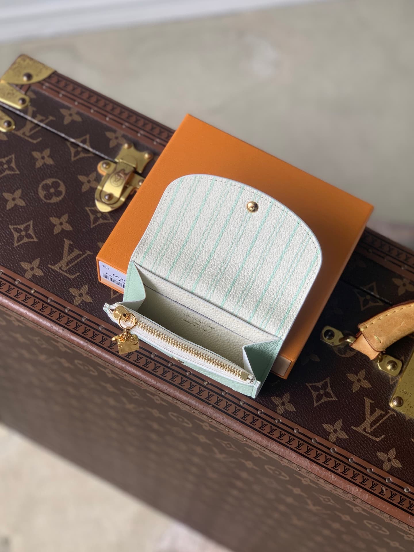 Louis Vuitton Rosalie Coin Purse Minty/Lily White Cowhide leather M29805 High