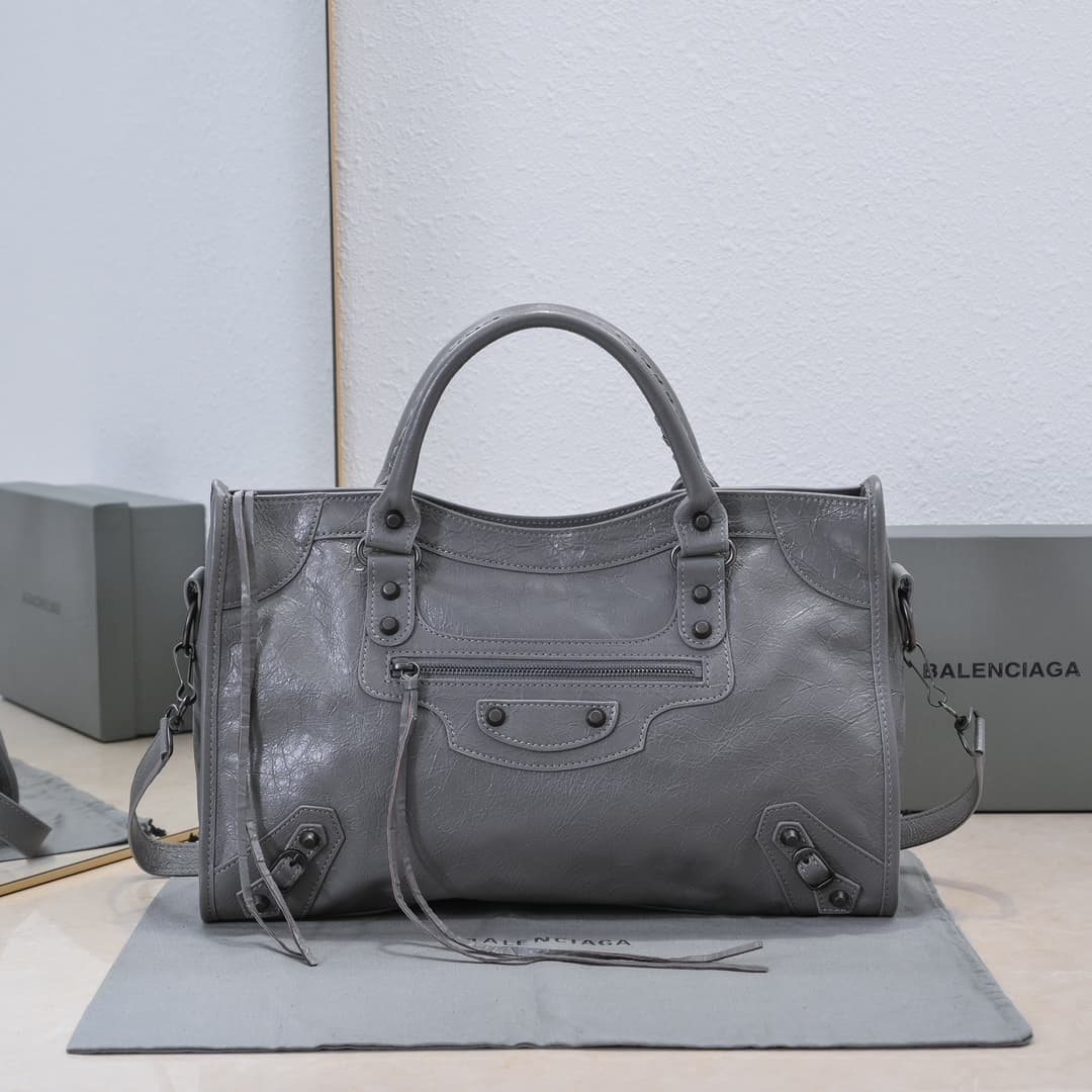 WOMEN'S LE CITY Medium Bag Black Metal Grey High