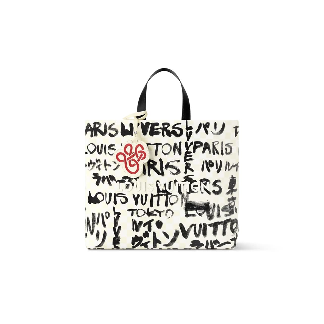 Louis Vuitton Shopper Tote MM White/Black Cowhide leather N40797 TOP