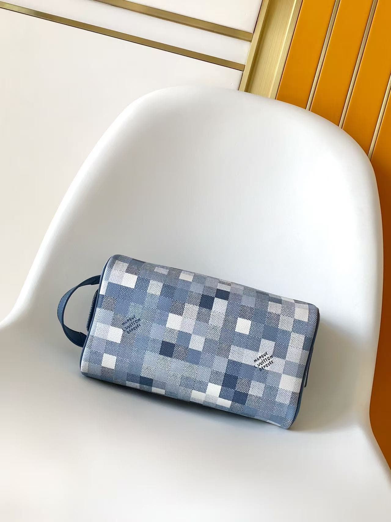 Louis Vuitton Dopp Kit Denim Blue Damoflage coated canvas M28847 High