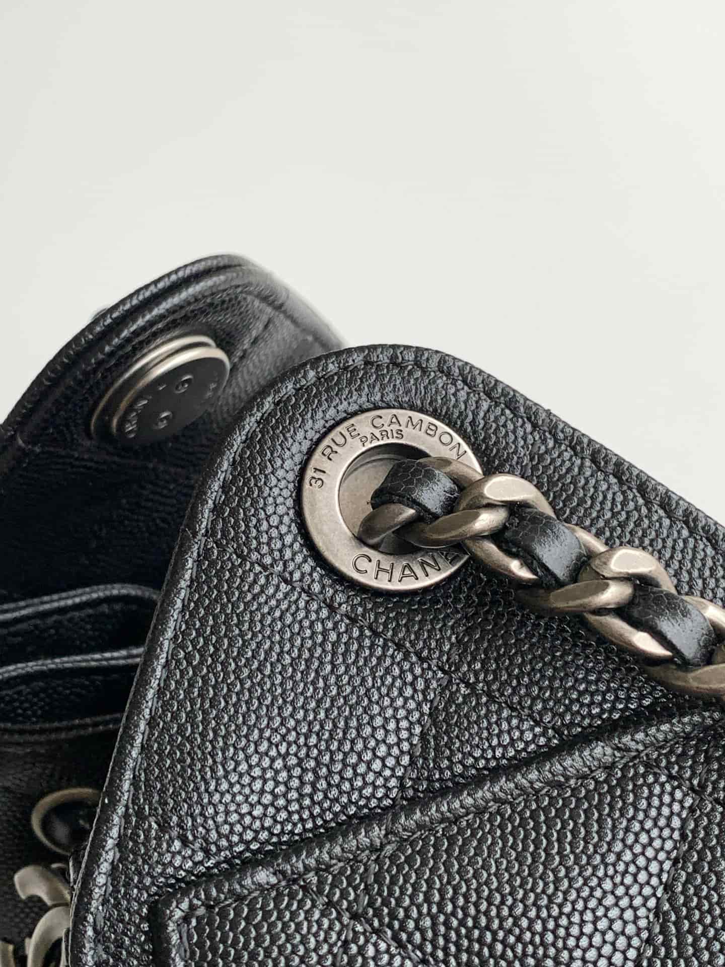 Chanel 25 Mini Hobo handbag AS5631 Grained calfskin & Silver-tone metal Black A