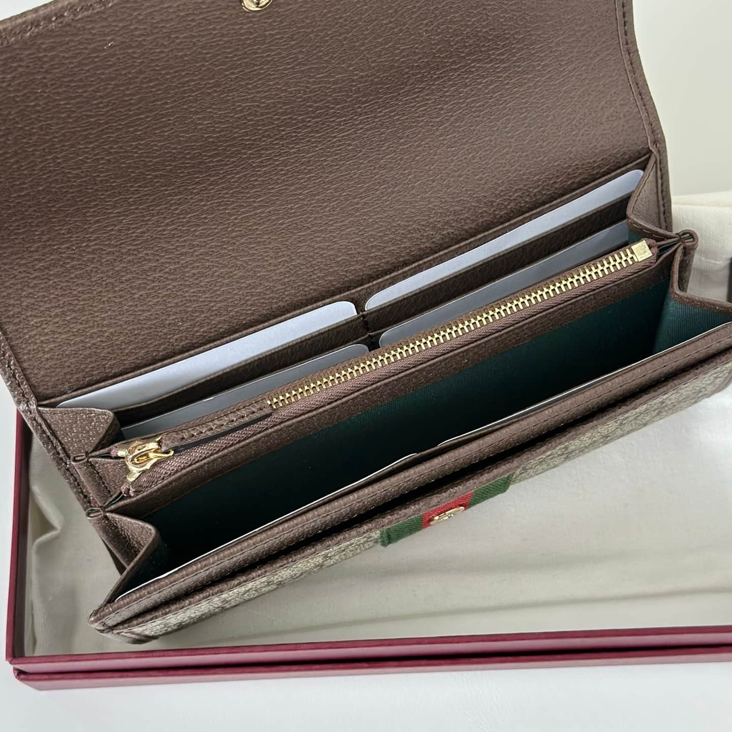 Gucci Ophidia continental wallet Coffee 838485 High