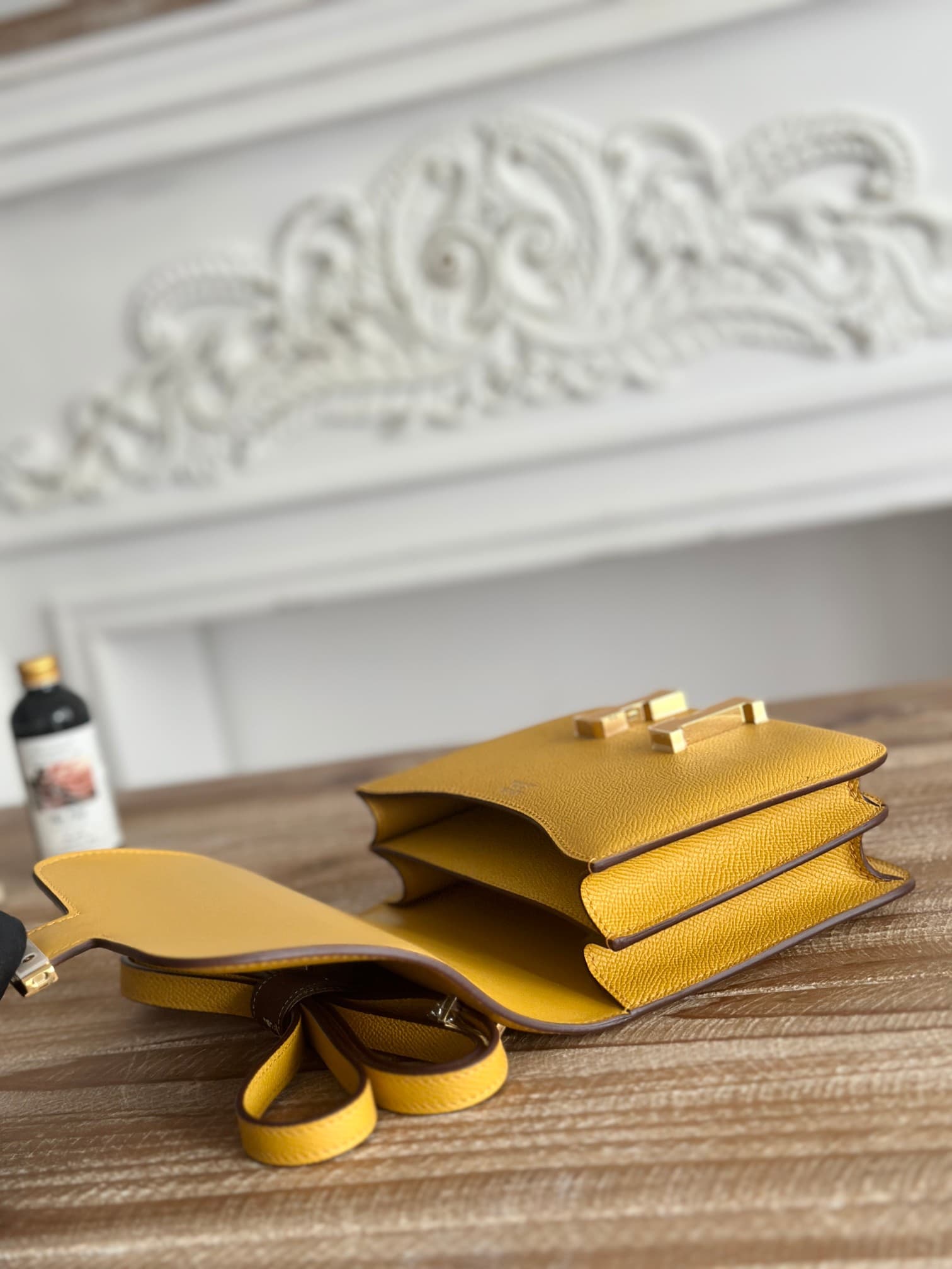 Hermes Mini Constance 18cm Epsom Bag WAX Jaune Ambre High