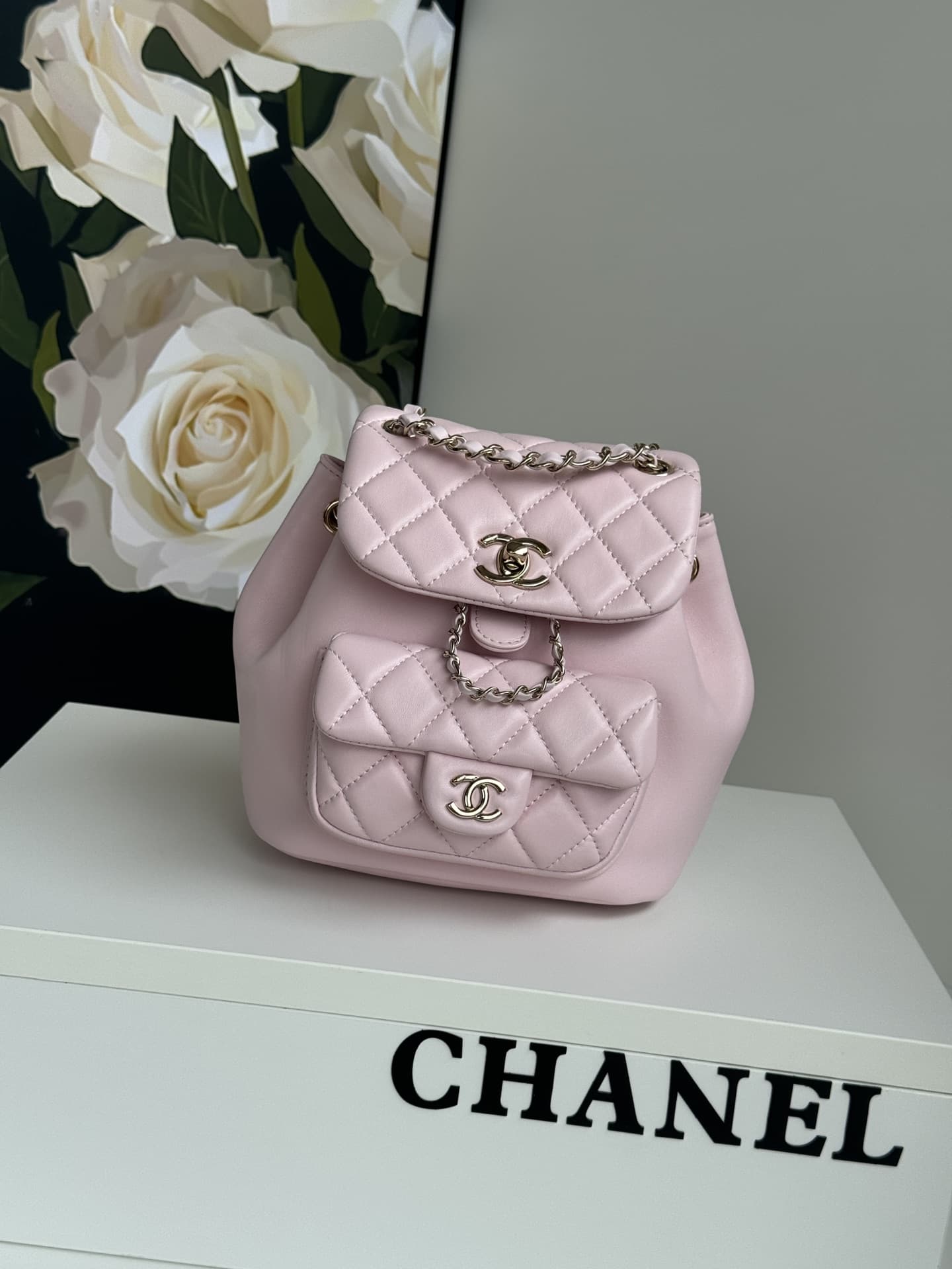 Chanel Small Quilted Duma Backpack Lambskin AS2908 Pink High