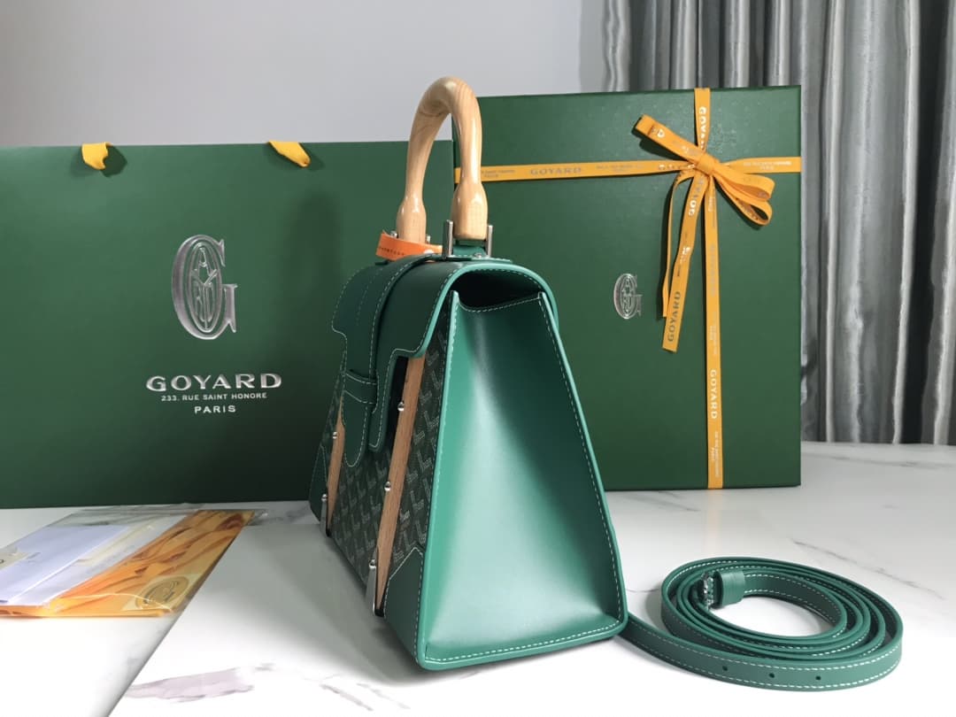 Saïgon PM Bag Goyardine Canvas & Clamecy Cowhide Green High