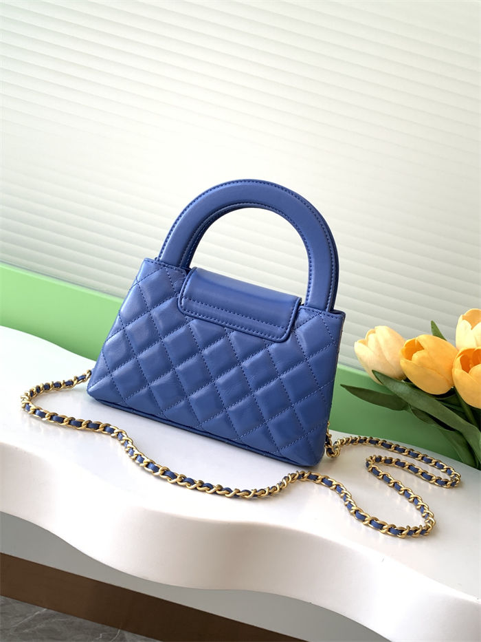 Chanel MINI SHOPPING BAG AS4416 Shiny Aged Calfskin & Gold-Tone Metal Elec-Blue A