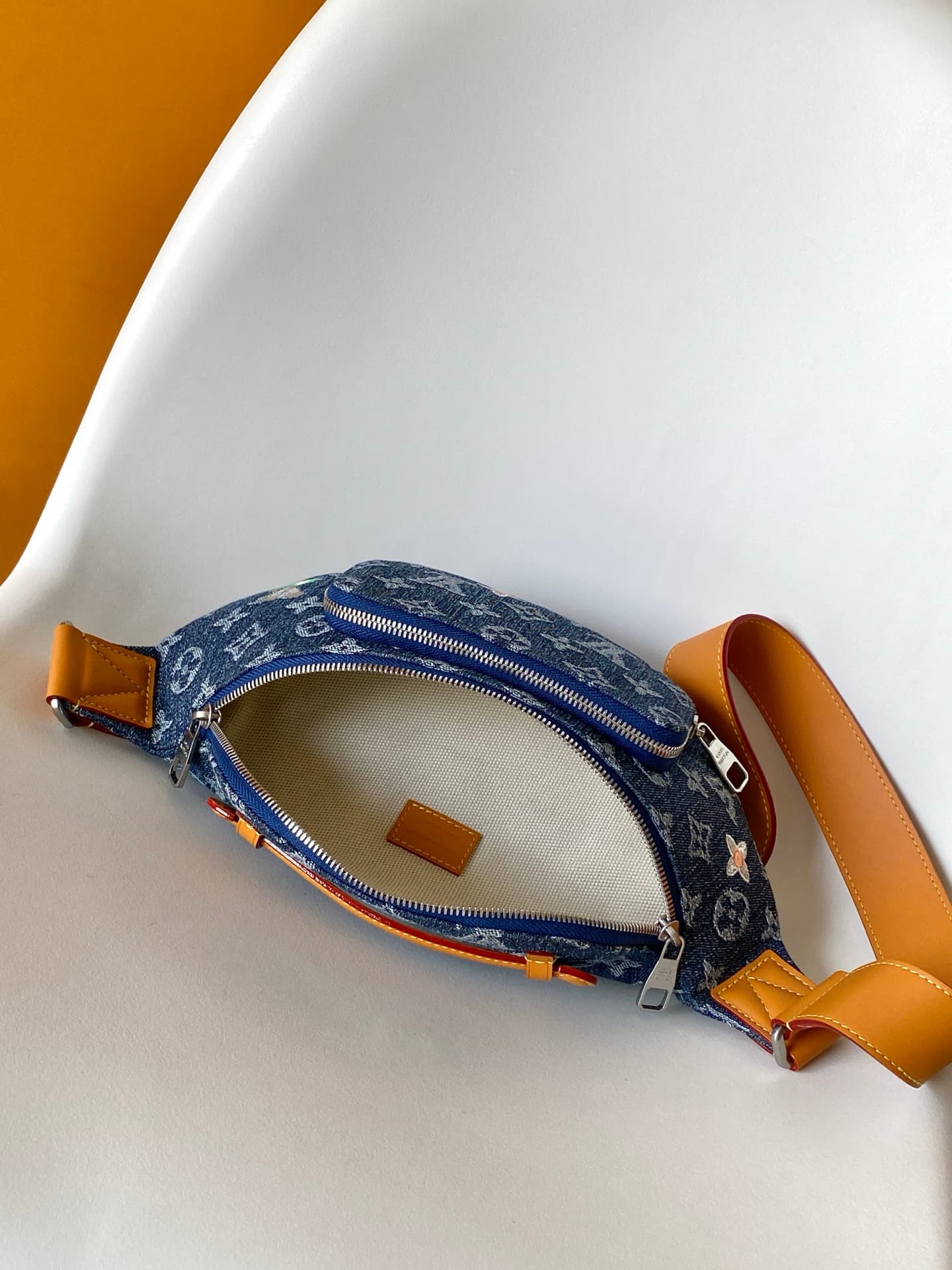 Louis Vuitton Rush Bumbag Blue Monogram Flowers Denim M27640 High