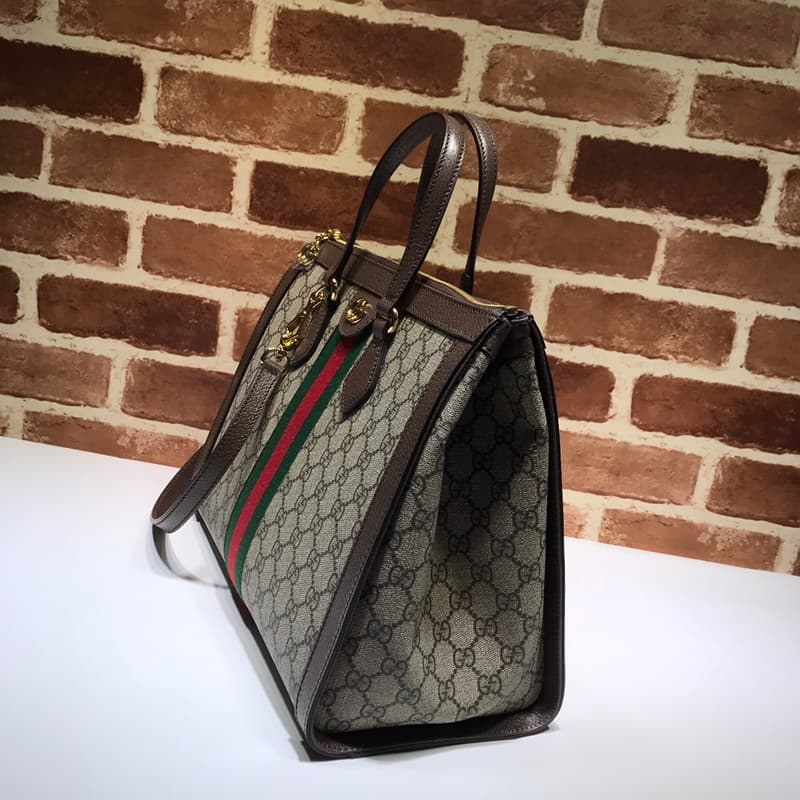 Gucci Ophidia large tote bag Beige/ebony GG Supreme ‎524537  High