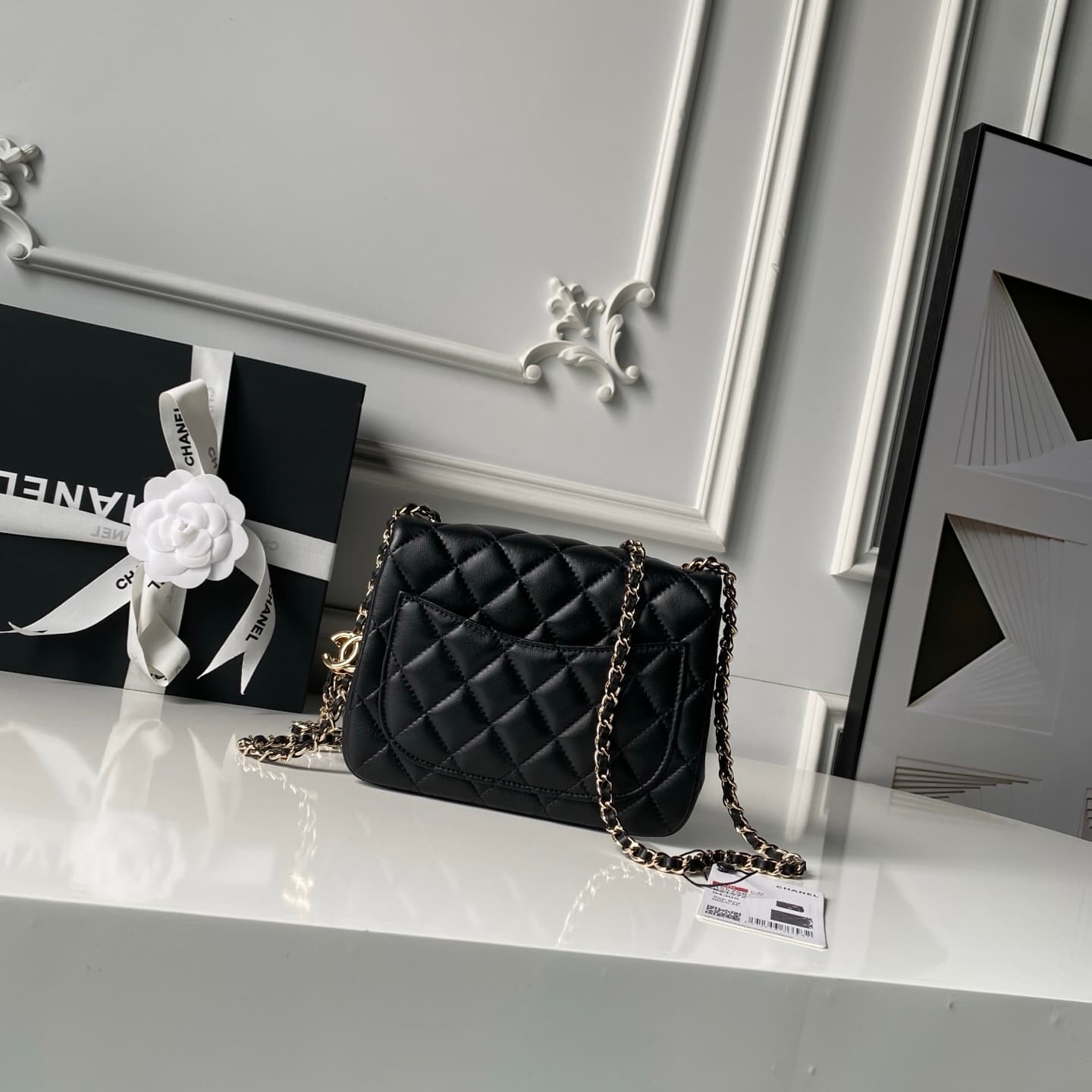 Chanel Mini Classic Flap Bag Lambskin & Gold-Tone Metal AS5758 Black High