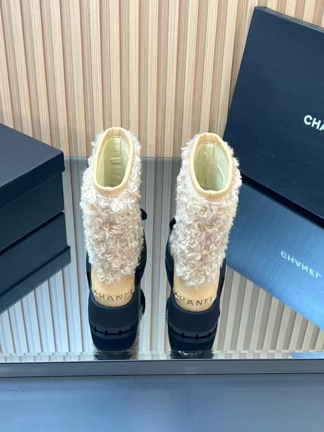 Chanel Shearling lambskin High boots