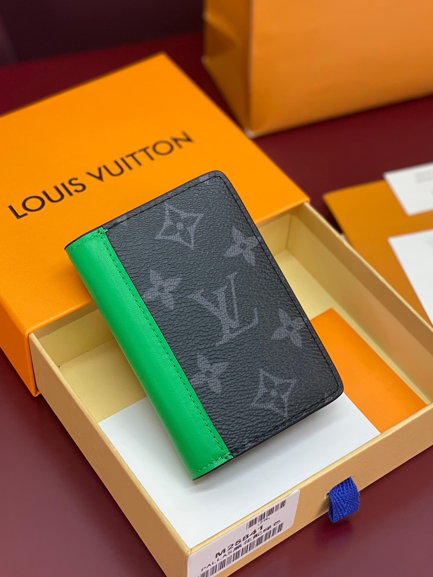 Louis Vuitton Pocket Organizer Monogram Eclipse coated canvas Bamboo Green M25842 High