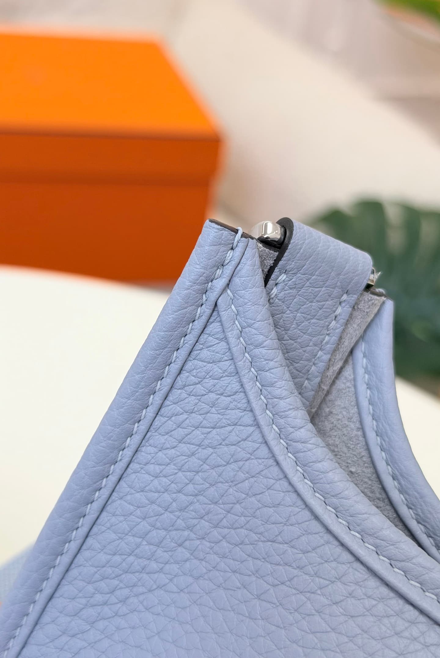 Hermes Evelyne Mini 23 Bag Calfskin In Puppet Gray WAX High