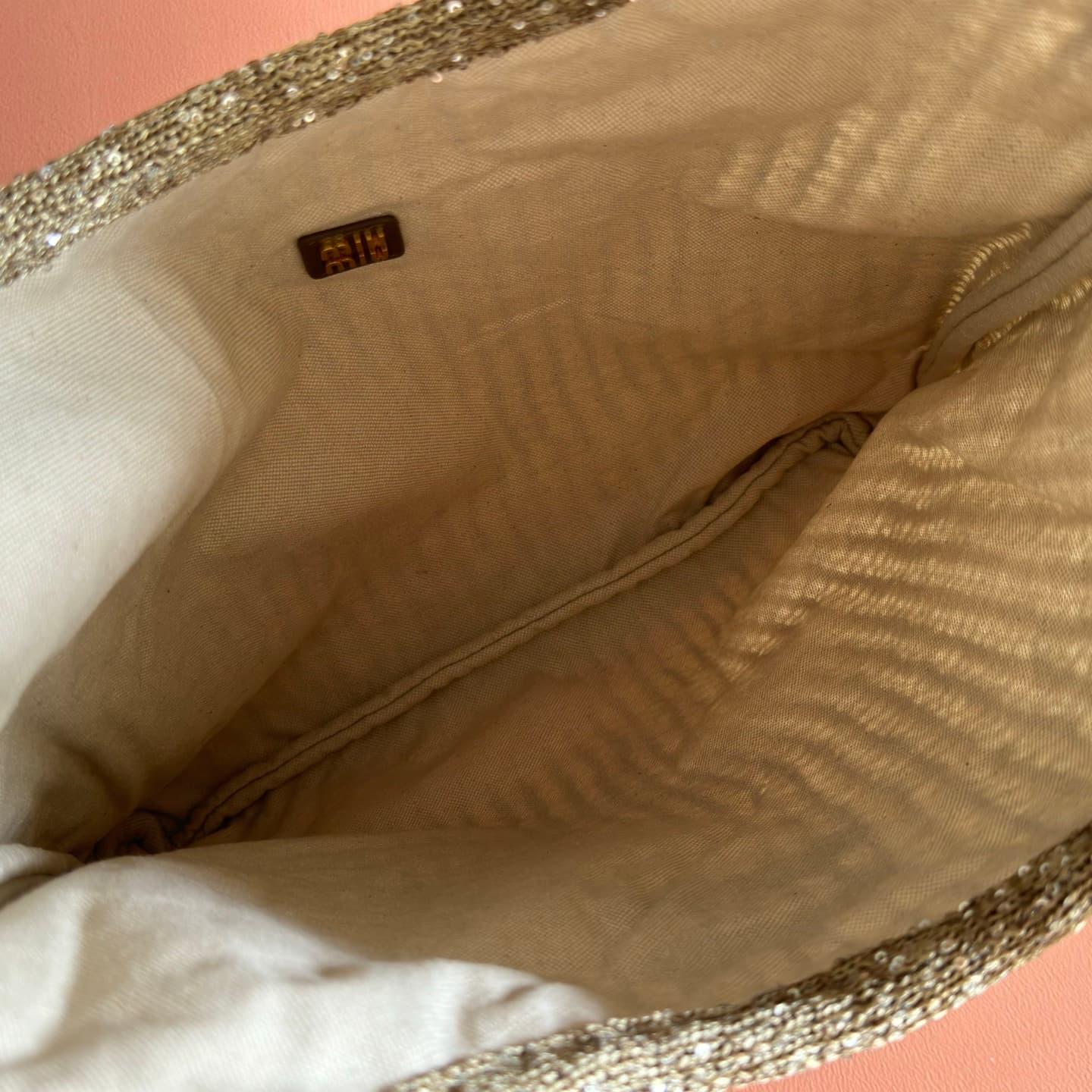 Miu Miu Ivy sequin mesh bag Cocoa Brown 5BG231 TOP