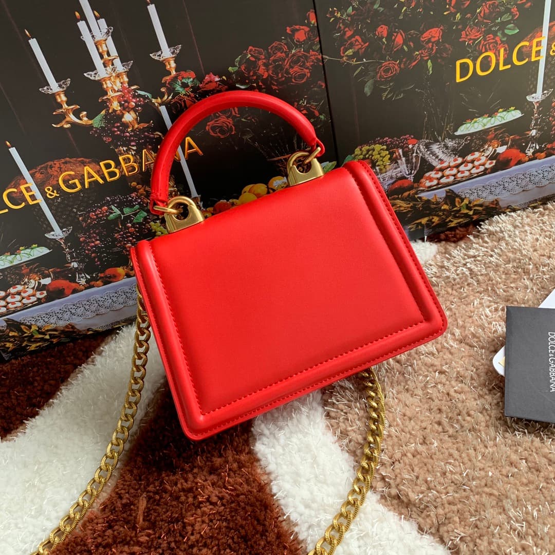 Dolce & Gabbana Small Devotion bag in smooth calfskin in Red High