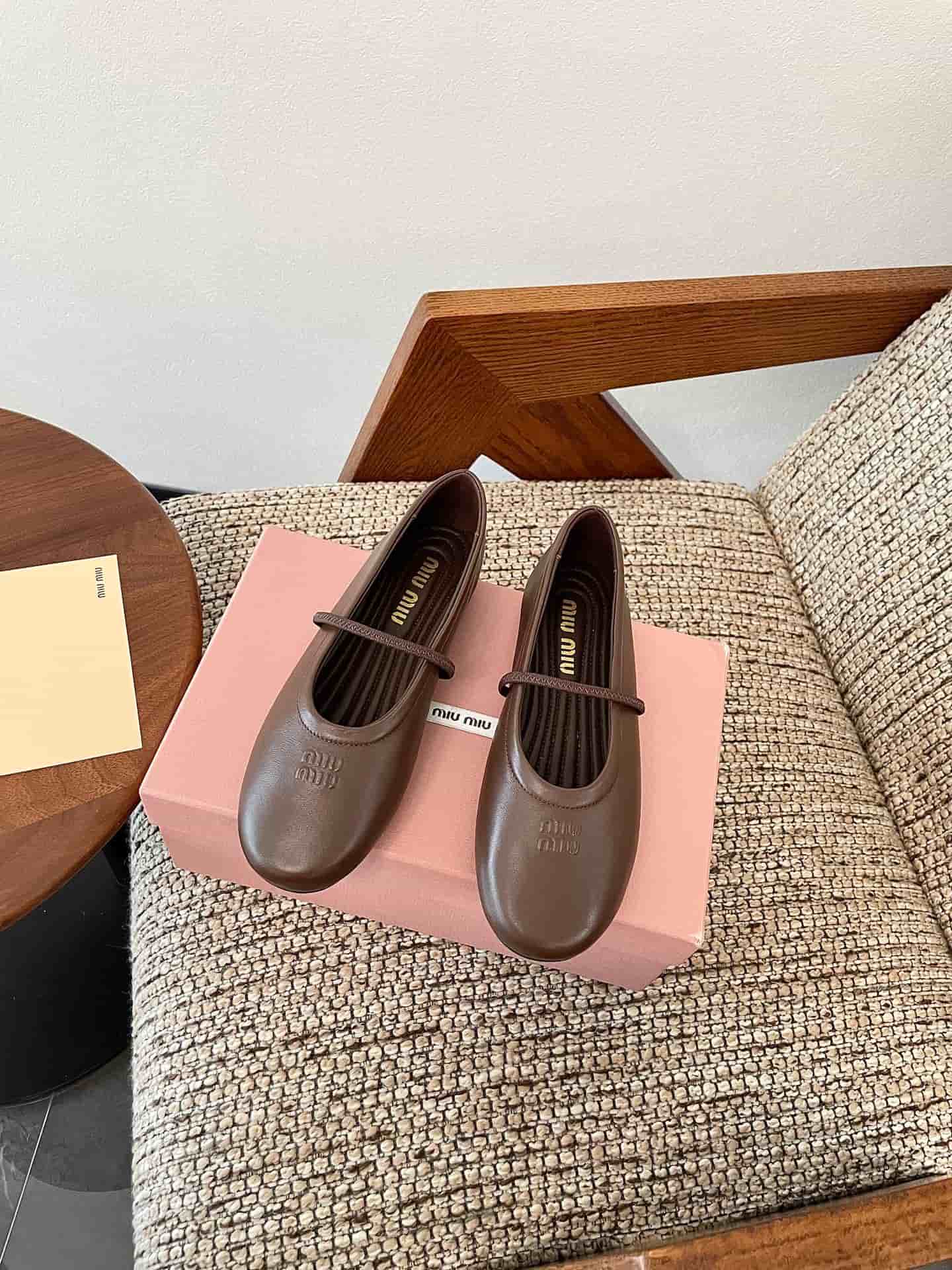 Miu Miu Leather Ballet Flats Women