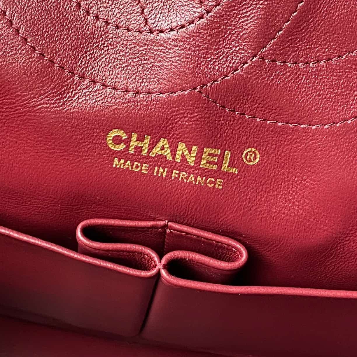 CHANEL Large 2.55 Handbag Aged Calfskin & Gold-Tone Metal Black & Burgundy A37587 A