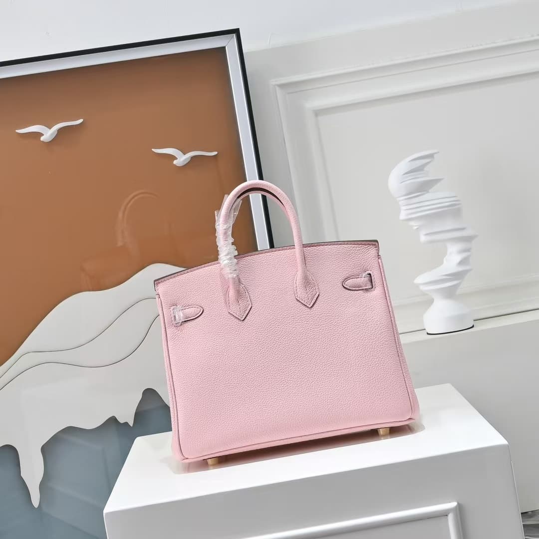 Hermes Birkin 25/30/35cm Bag Calfskin Silver/Gold Metal In Pink High