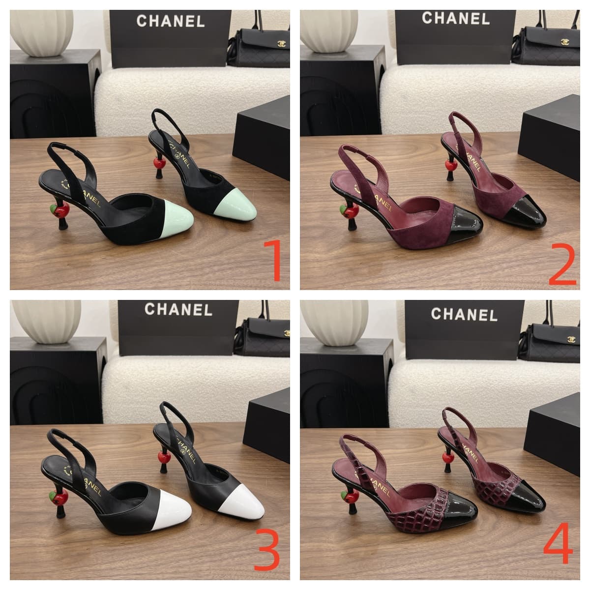 Chanel Cap Toe CC Slingback Pumps