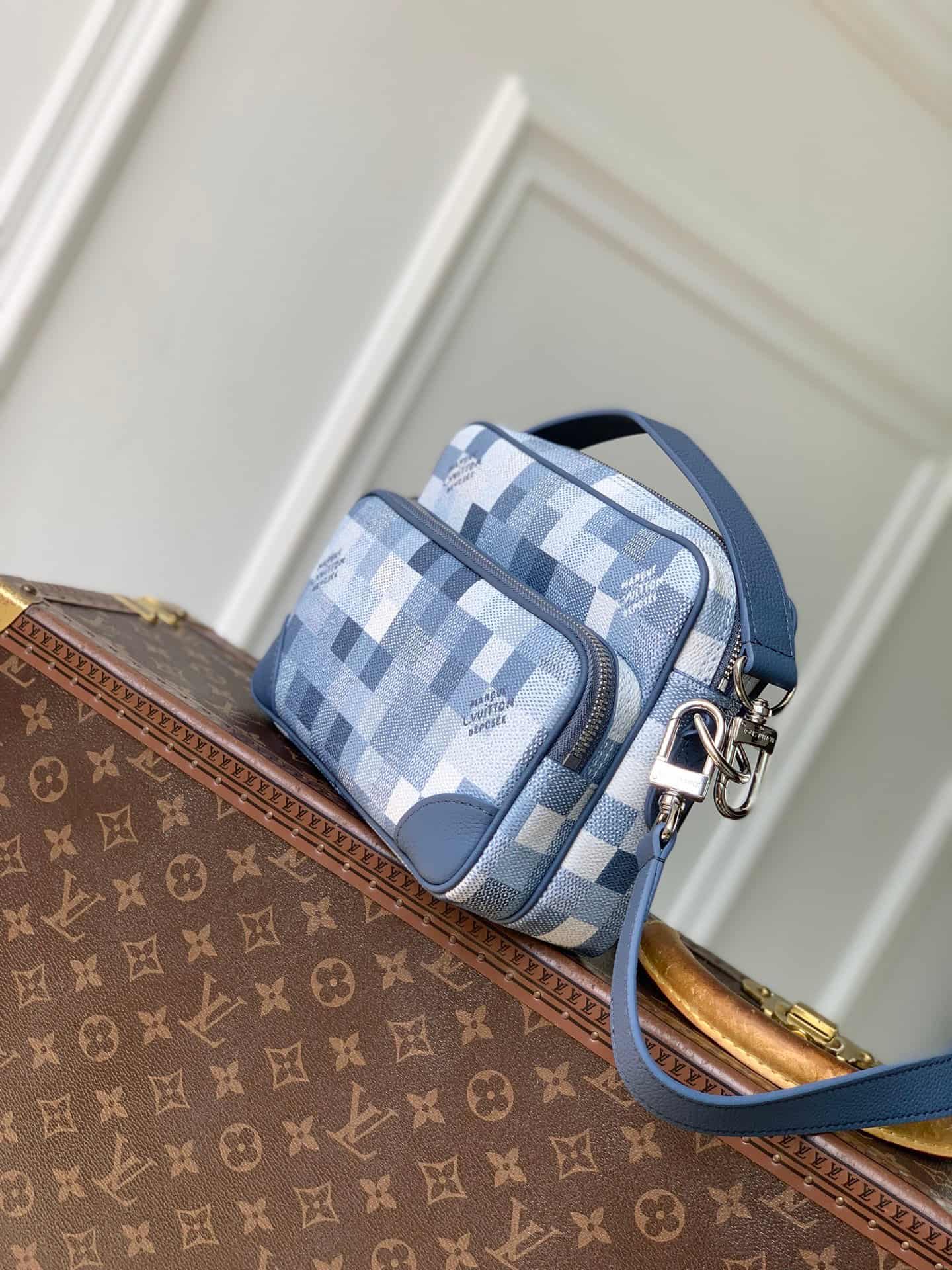 Louis Vuitton Nil Indigo Blue Damoflage coated canvas M28606 High