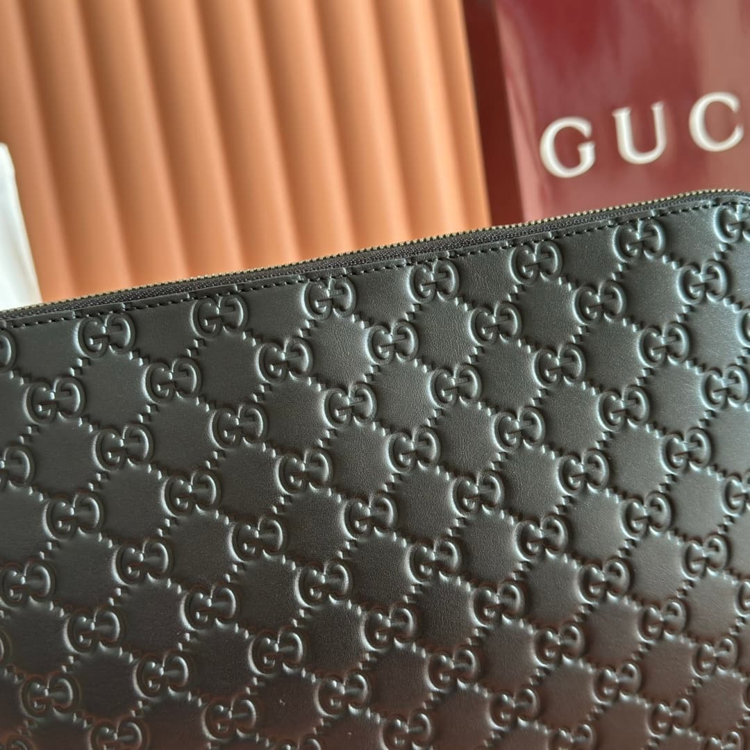 Gucci GG Emblem medium crossbody bag Black embossed GG smooth leather 850214 High