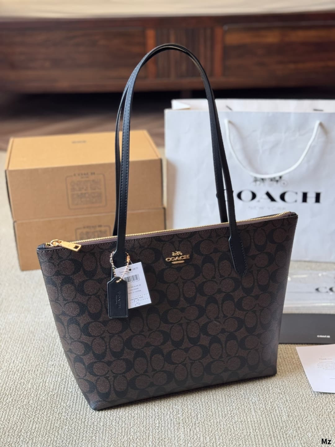 Coach Fiona Zip Tote Bag In Signature Canvas