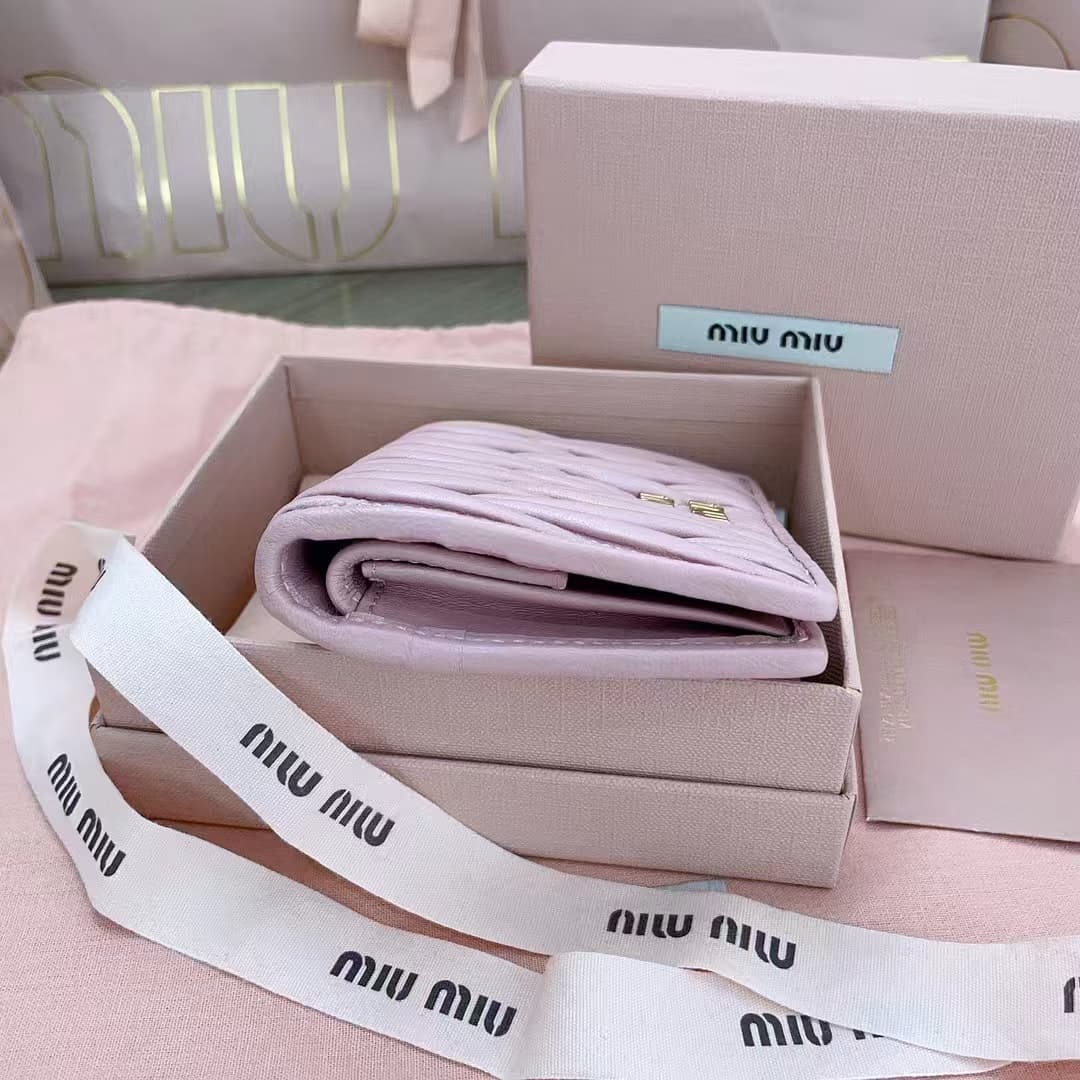Miu Miu Small matelassé nappa leather wallet High