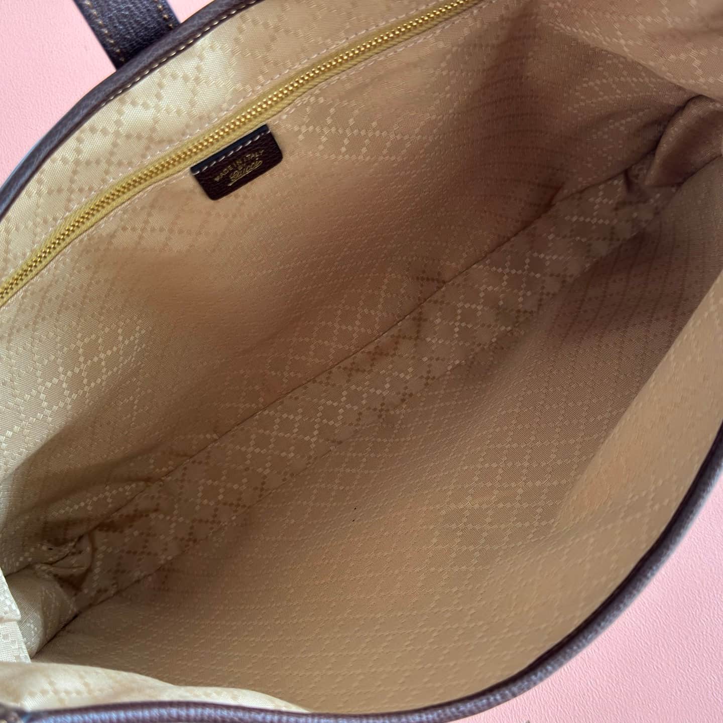 Gucci Jackie 1961 large crossbody bag Sand and dark brown GG canvas ‎863279 High