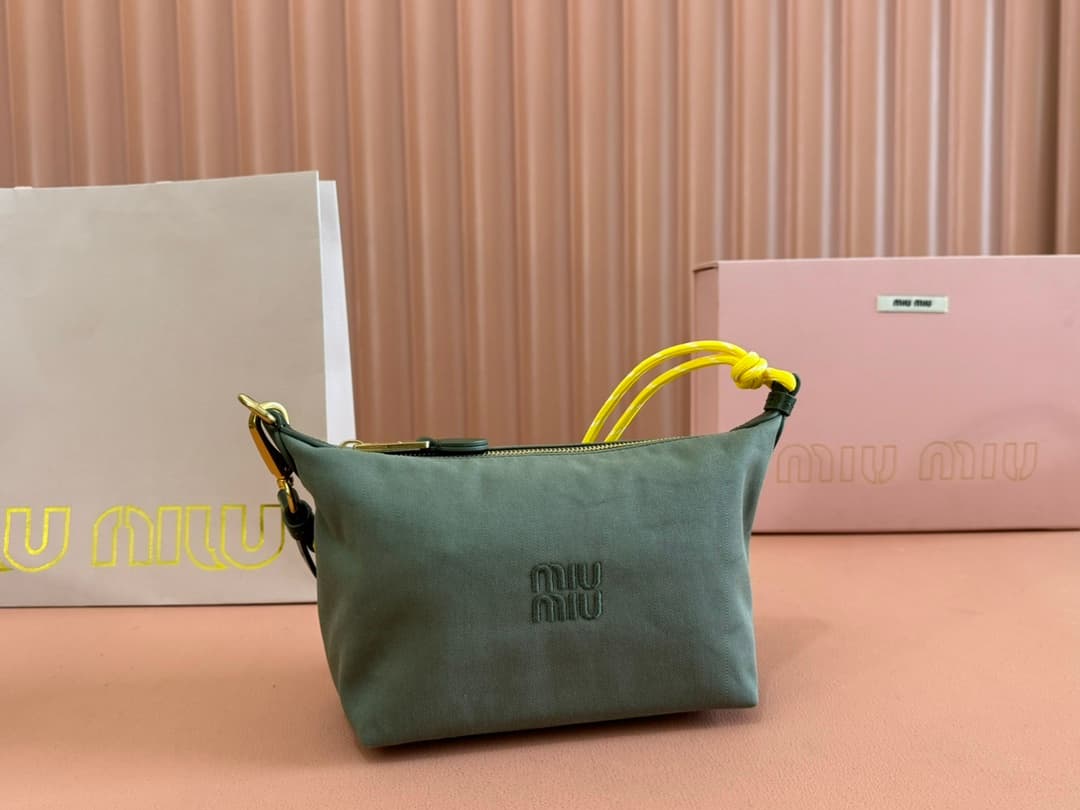 Miu Miu Gabardine pouch Green 5NE841 High