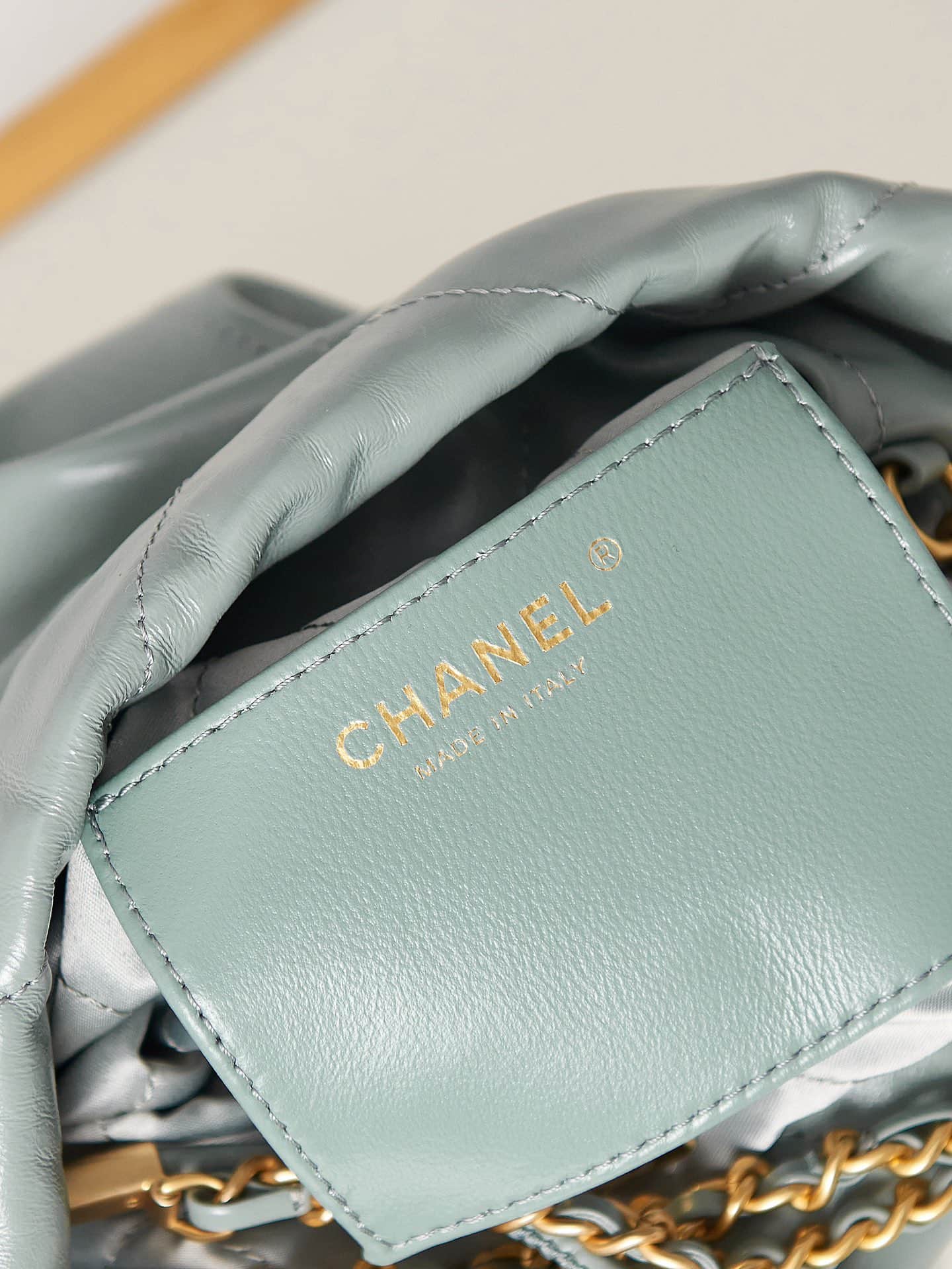 Chanel 22 MINI HANDBAG Shiny Calfskin & Gold-Tone Metal AS3980 A